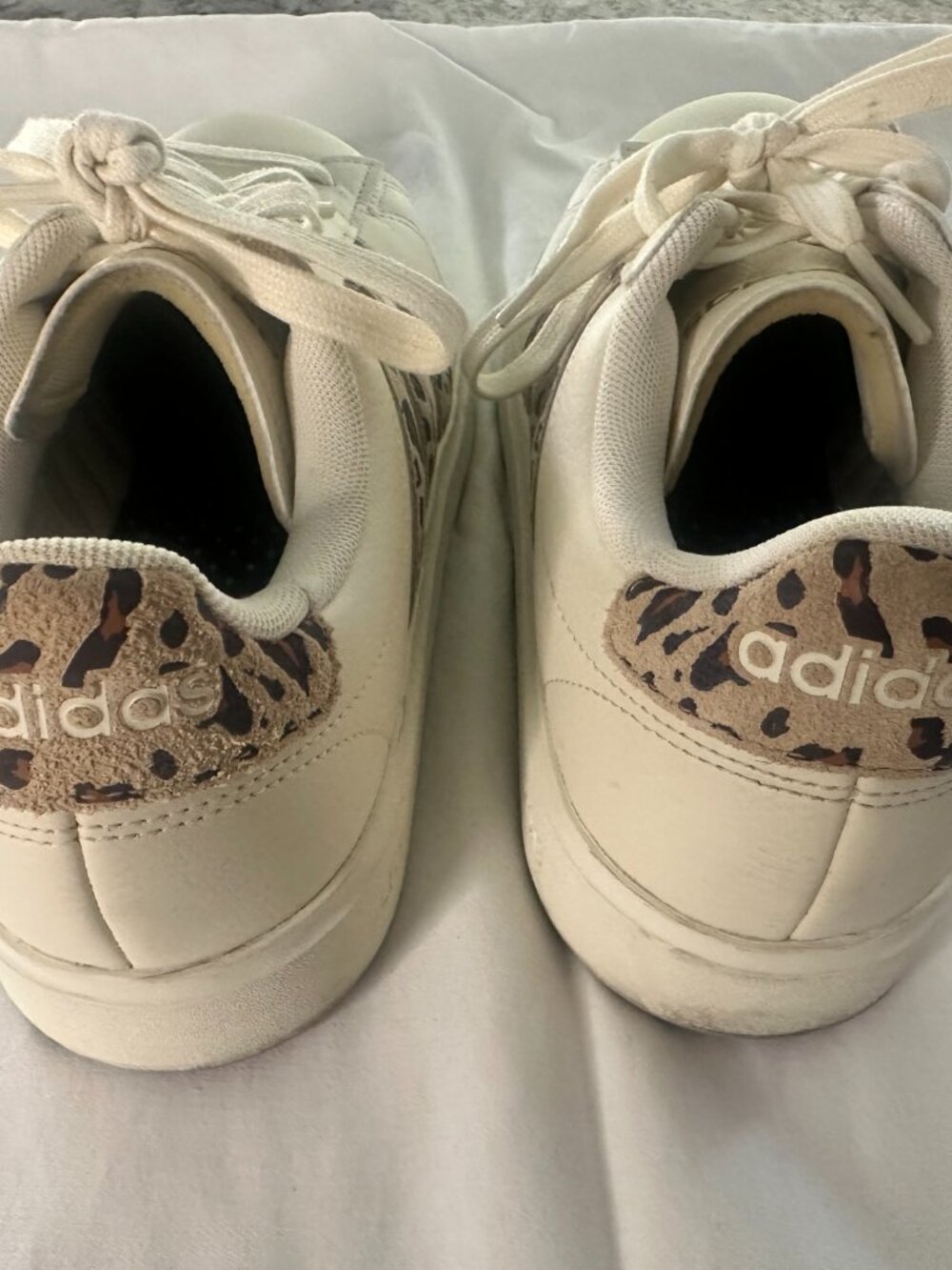 Adidas Grand Court White Leopard Print Sneakers | size 8 - Picture 3 of 6